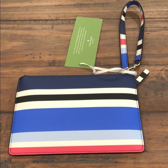 Kate Spade stripped wristlet - Picture 2 of 4